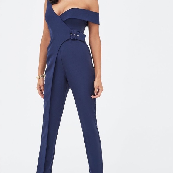 Buckle Trip Wrap Jumpsuit - Picture 1 of 4
